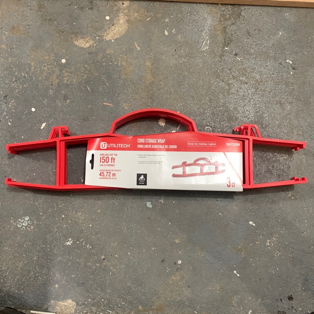 Christmas light storage, extension cord storage